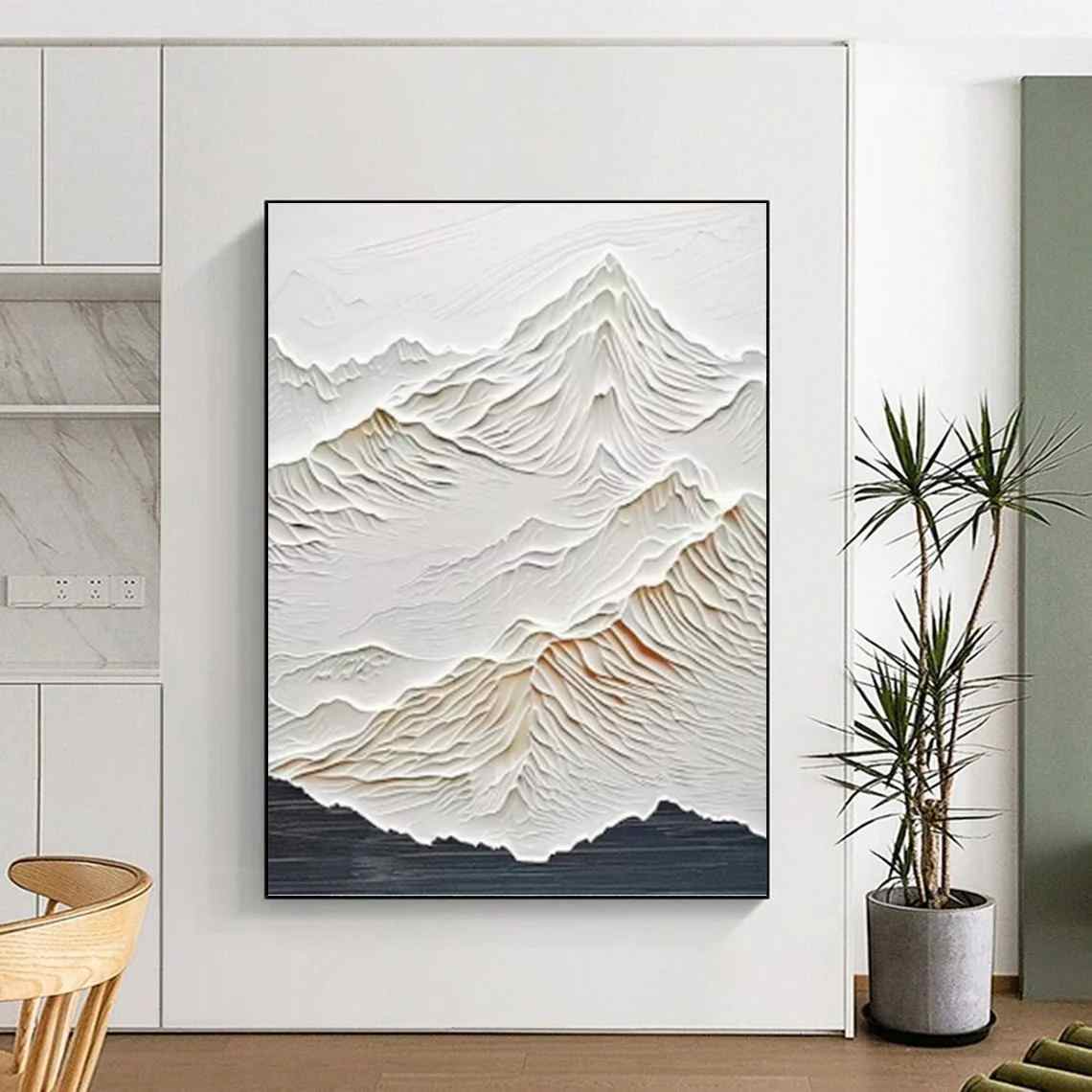 Big Bedroom Mountain - hand-painted abstract decor for cafe